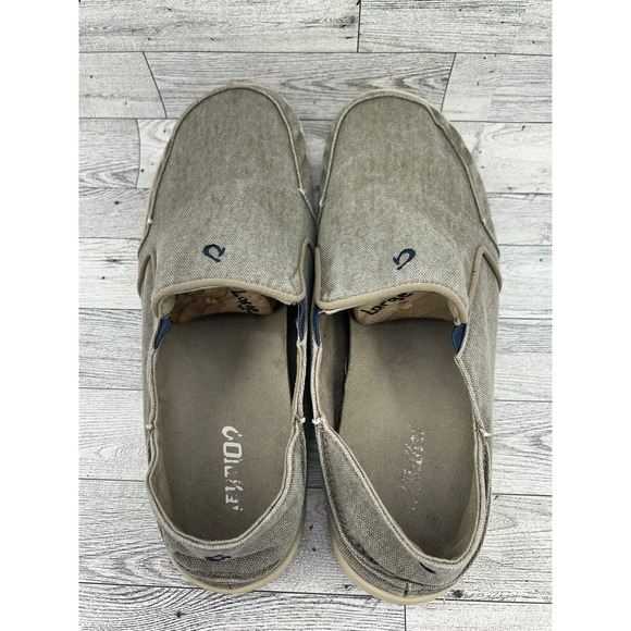 OluKai Nohea Lole Men Size 13 Clay Trench Blue Slip On Shoes Loafers EU 46